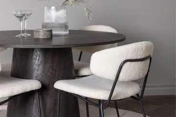 Lanzo Matgrupp 120 cm Rund med 4 Chico Stolar - Mocca - Products - Möbler - Bord & matgrupp - Matgrupp