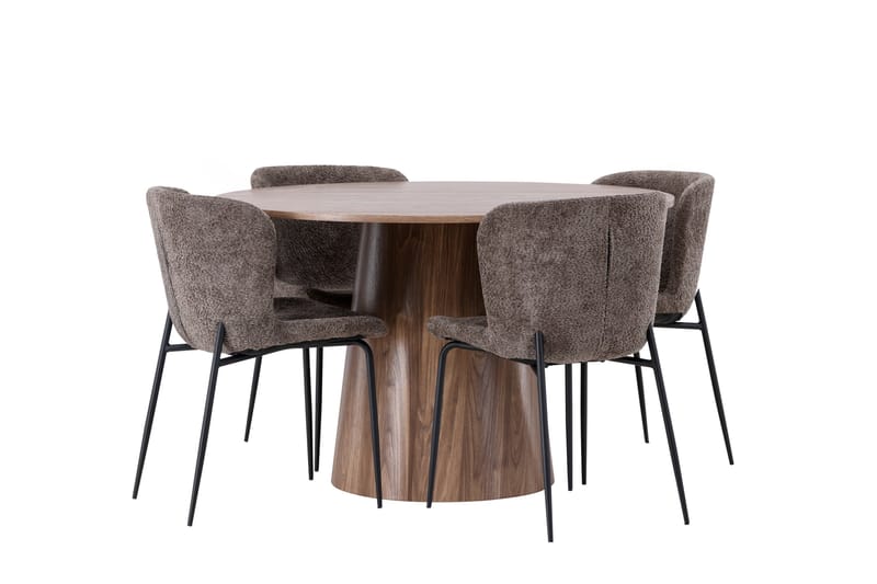 Lanzo Matgrupp 120 cm Rund med 4 Modesto Stolar - Natur - Products - Möbler - Bord & matgrupp - Matgrupp