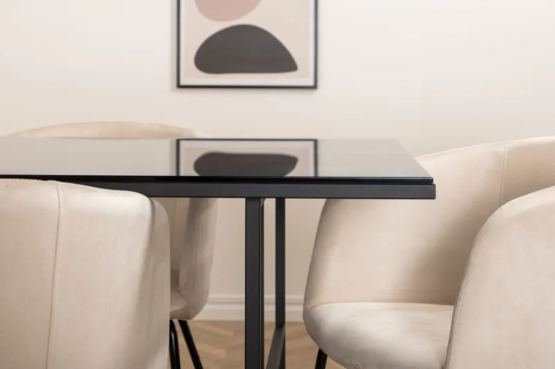 Leif Matgrupp 200 cm Rektangulär med 6 Berit stolar - Beige - Products - Möbler - Bord & matgrupp - Matgrupp