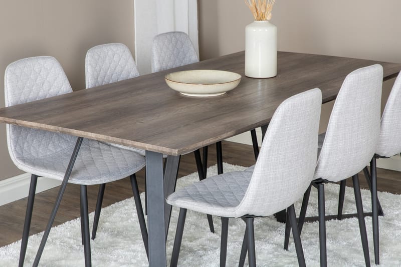 Marina Matgrupp 180 cm Rektangulär med 6 Polar stolar - Svart - Products - Möbler - Bord & matgrupp - Matgrupp