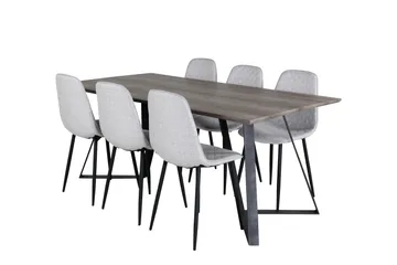 Marina Matgrupp 180 cm Rektangulär med 6 Polar stolar - Svart - Products - Möbler - Bord & matgrupp - Matgrupp