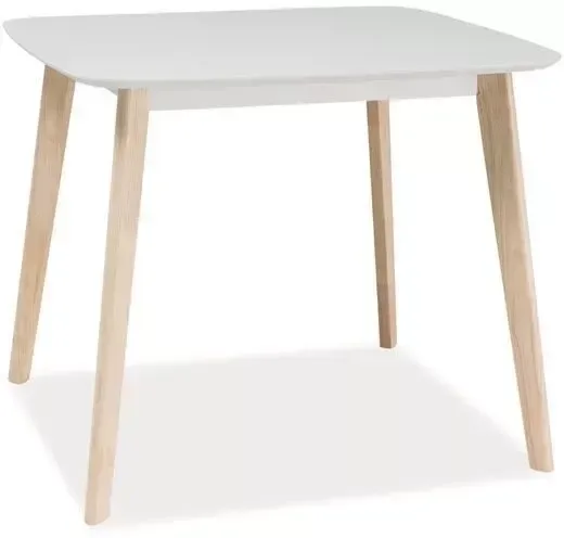 Matbord 80x90 cm Vit/ek - Salma, Vit/Ek