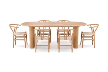Noira Matgrupp förlängningsbart 160-220 cm Ek med 6 Dastoori Matstolar - Ek - Products - Möbler - Bord & matgrupp - Matgrupp