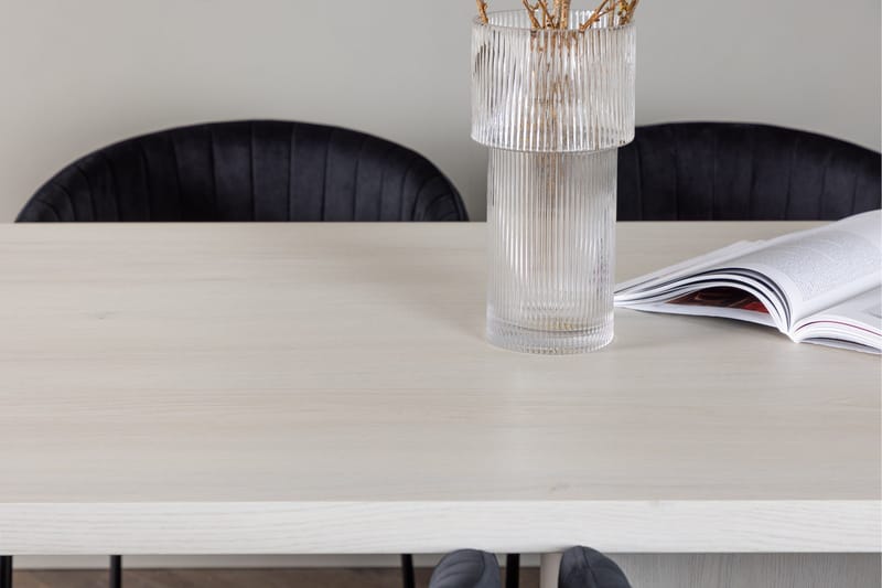 Olga Matgrupp 200 cm Rektangulär med 6 Selma Stolar - Svart - Products - Möbler - Bord & matgrupp - Matgrupp