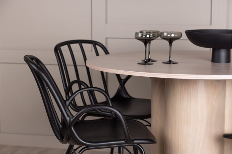 Olivia Matgrupp 110 cm Rund med 4 Dyrön stolar - Whitewash - Products - Möbler - Bord & matgrupp - Matgrupp