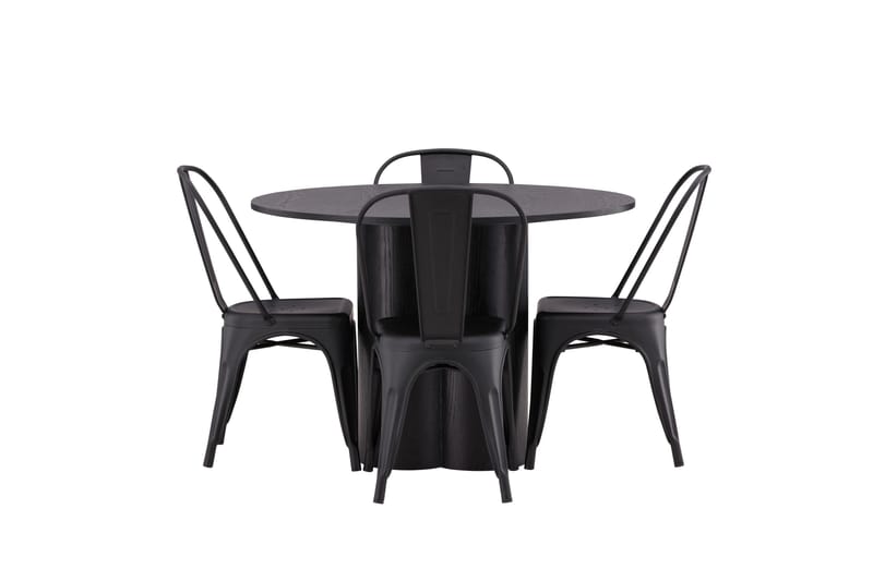 Olivia Matgrupp 110 cm Rund med 4 Tempe Stolar - Svart - Products - Möbler - Bord & matgrupp - Matgrupp