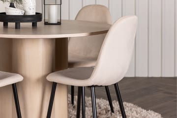 Olivia Matgrupp 110 cm Rund med 4 Polar stolar - Whitewash - Products - Möbler - Bord & matgrupp - Matgrupp