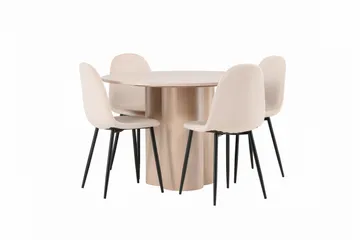 Olivia Matgrupp 110 cm Rund med 4 Polar stolar - Whitewash - Products - Möbler - Bord & matgrupp - Matgrupp