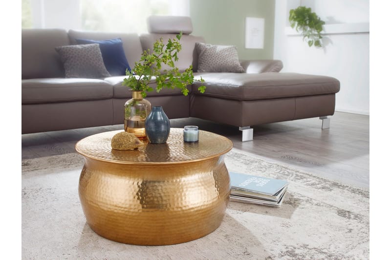 Osagie Soffbord 60 cm Runt, Guld