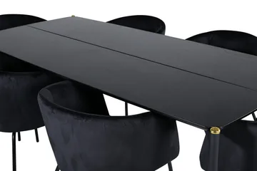 Pelle Matgrupp 190 cm Rektangulär med 6 Berit stolar - Svart - Products - Möbler - Bord & matgrupp - Matgrupp