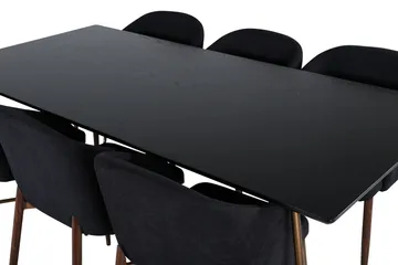 Petra Matgrupp 190 cm Rektangulär med 6 Arch stolar - Svart - Products - Möbler - Bord & matgrupp - Matgrupp