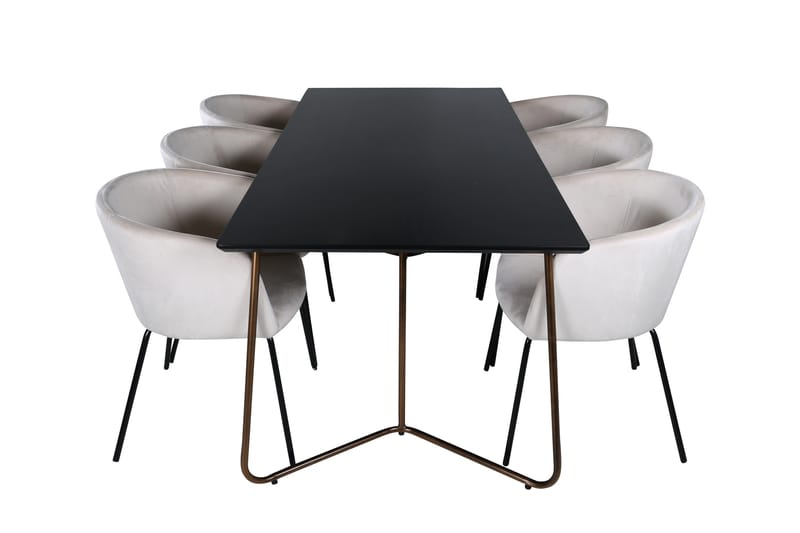 Petra Matgrupp 190 cm Rektangulär med 6 Berit stolar - Beige - Products - Möbler - Bord & matgrupp - Matgrupp