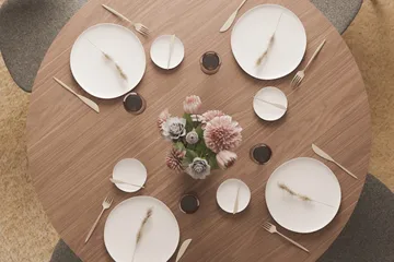 Peyra Runt Matbord 120 cm för 4 personer Köksbord i trä - Valnöt - Products - Möbler - Bord & matgrupp - Matbord & köksbord