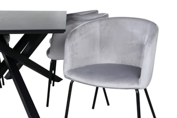 Piazza Matgrupp 180 cm Rektangulär med 6 Berit stolar - Svart - Products - Möbler - Bord & matgrupp - Matgrupp