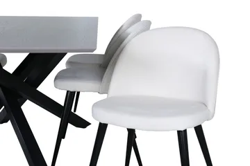 Piazza Matgrupp 180 cm Rektangulär med 6 Velvet stolar - Beige - Products - Möbler - Bord & matgrupp - Matgrupp