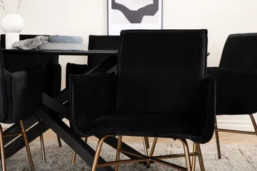 Piazza Matgrupp 180 cm Rektangulär med 6 Petra stolar - Svart - Products - Möbler - Bord & matgrupp - Matgrupp