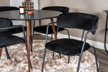 Plaza Matgrupp 100 cm Rund med 4 Arrow stolar - Svart - Products - Möbler - Bord & matgrupp - Matgrupp