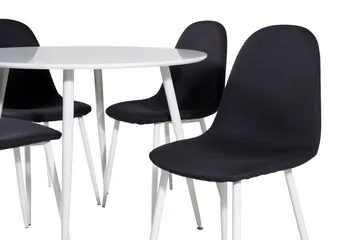 Plaza Matgrupp 100 cm Rund med 4 Polar stolar - Svart - Products - Möbler - Bord & matgrupp - Matgrupp