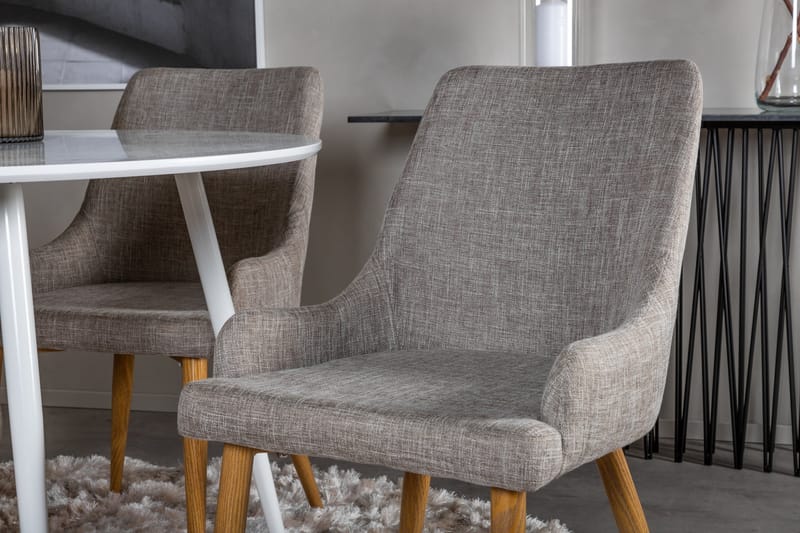 Plaza Matgrupp 100 cm Rund med 4 Plaza stolar - Grå - Products - Möbler - Bord & matgrupp - Matgrupp