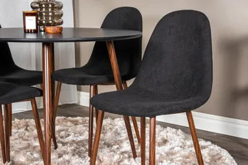 Plaza Matgrupp 100 cm Rund med 4 Polar stolar - Svart - Products - Möbler - Bord & matgrupp - Matgrupp