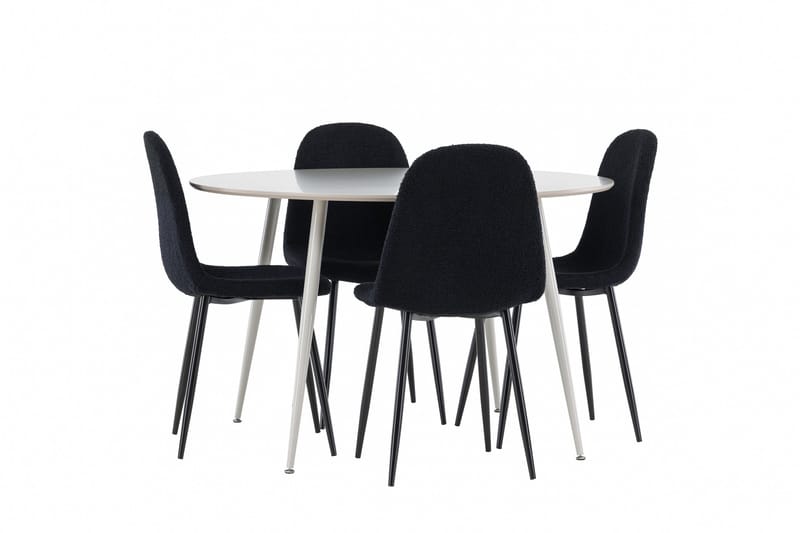 Plaza Matgrupp 120 cm Rund med 4 Polar stolar - Beige/Svart - Products - Möbler - Bord & matgrupp - Matgrupp