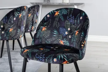 Polar Matgrupp 180 cm Rektangulär med 6 Velvet stolar - Svart - Products - Möbler - Bord & matgrupp - Matgrupp