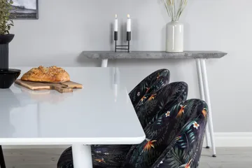 Polar Matgrupp 180 cm Rektangulär med 6 Velvet stolar - Svart - Products - Möbler - Bord & matgrupp - Matgrupp