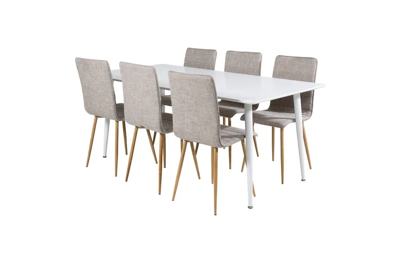 Polar Matgrupp 180 cm Rektangulär med 6 Windu Lyx stolar - Ljusgrå - Products - Möbler - Bord & matgrupp - Matgrupp