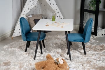 Polar Matgrupp 80 cm Rektangulär med 2 Velvet stolar - Svart - Products - Möbler - Bord & matgrupp - Matgrupp