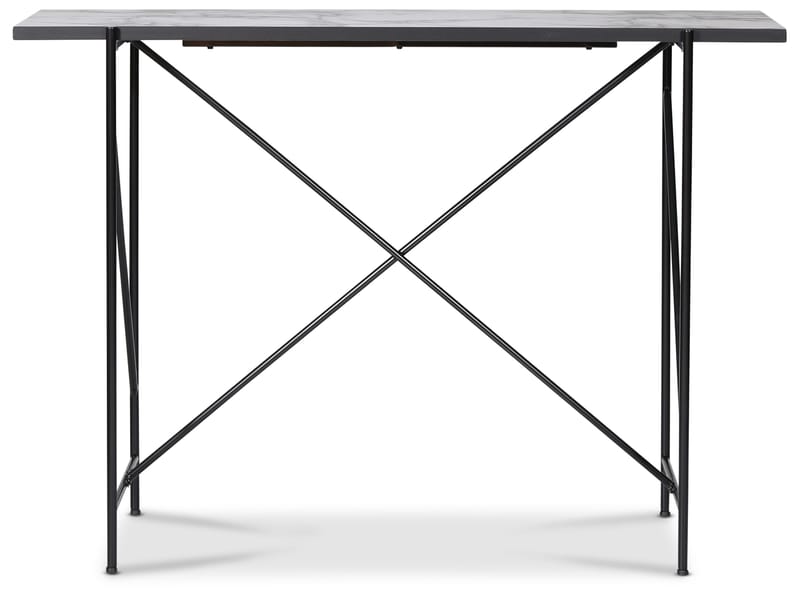 Portland barbord 140 cm - Marmor/svart, Marmor/svart