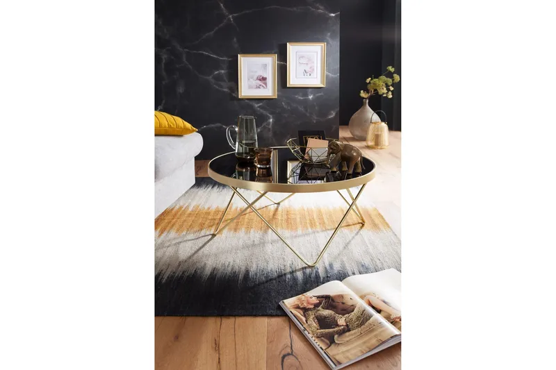 Reineck Soffbord 82 cm Runt - Svart/Guld - Products - Möbler - Bord & matgrupp - Soffbord