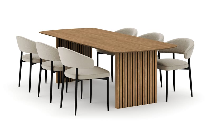Richeto Matbord 240 cm med 6 Sawako Stolar - Natur - Products - Möbler - Bord & matgrupp - Matgrupp