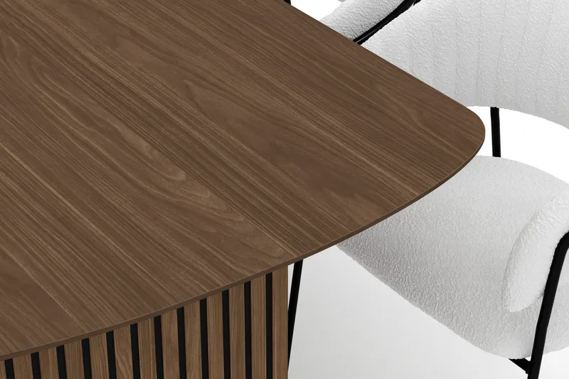 Richeto Matbord 240 cm med 8 Karol Matstolar - Rökt ek / Vit Bouclé - Products - Möbler - Bord & matgrupp - Matgrupp