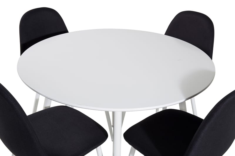 Ridones Matgrupp 100 cm Rund inkl 4 Ypas Stolar - Vit/Svart - Products - Möbler - Bord & matgrupp - Matgrupp