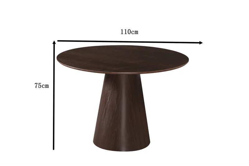 Siena Litet Matbord Runt 110cm Fanér - Mörkbrun Rökt ek - Products - Möbler - Bord & matgrupp - Matbord & köksbord