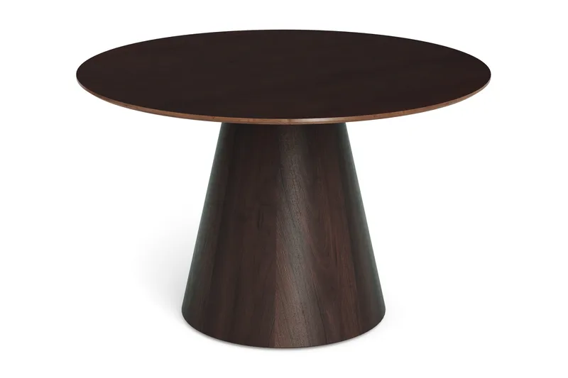 Siena Matbord Runt 130cm Fanér, Mörkbrun Rökt ek