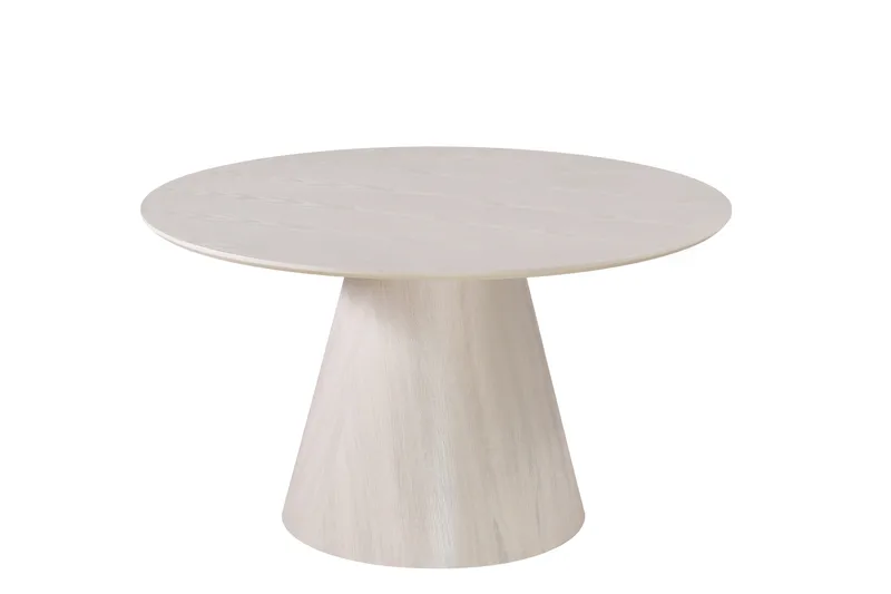 Siena Matbord Runt 130cm Fanér, Vitpigmenterat