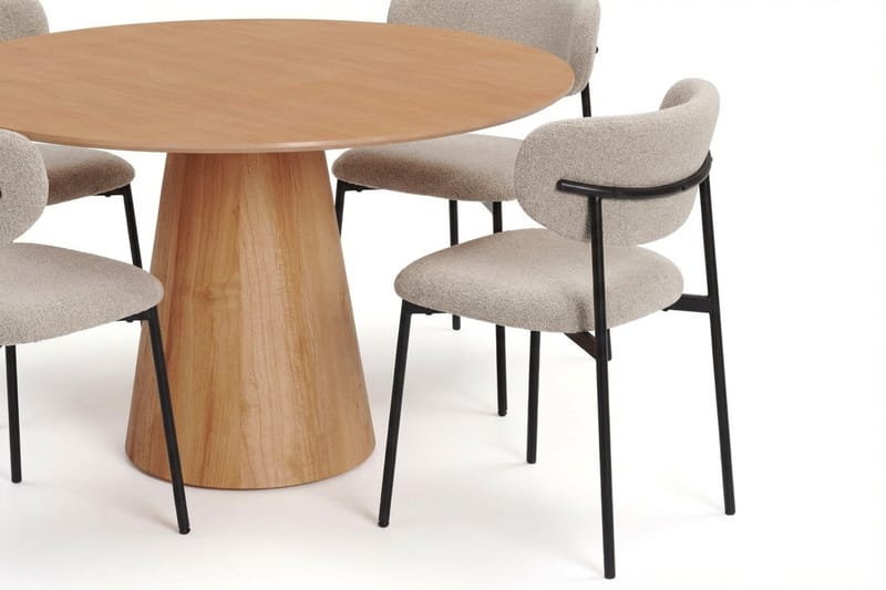 Siena Matgrupp runt 110 cm Ek med 4 Lucy Matstolar - Ek - Products - Möbler - Bord & matgrupp - Matgrupp