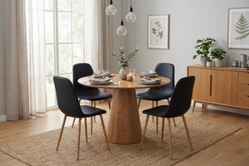 Siena Matgrupp runt 110 cm Ek med 4 Nibe Matstolar - Ek - Products - Möbler - Bord & matgrupp - Matgrupp