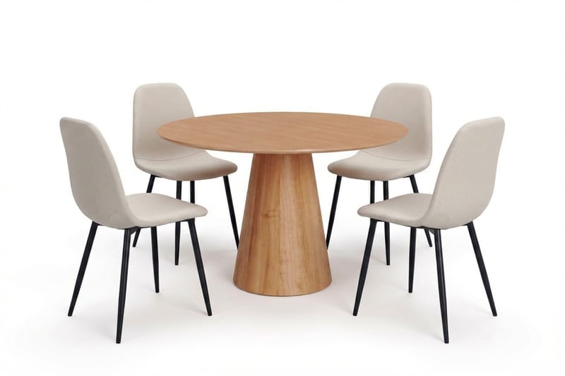 Beige/Svarta metallben - Brun