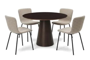 Siena Matgrupp runt 110 cm Rökt Ek med 4 Katy Matstolar - Rökt ek - Products - Möbler - Bord & matgrupp - Matgrupp