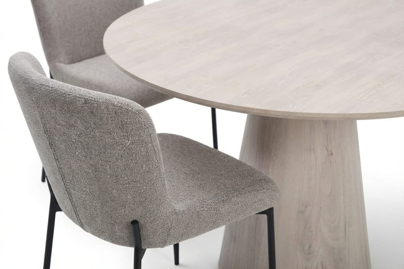 Siena Matgrupp runt 110 cm Vitlaserad med 4 Elsie Matstolar - Vitlaserad/Ljusgrå - Products - Möbler - Bord & matgrupp - Matgrupp