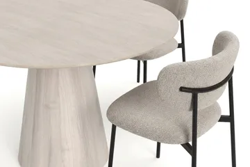 Siena Matgrupp runt 110 cm Vitlaserad med 4 Lucy Matstolar - Vitlaserad - Products - Möbler - Bord & matgrupp - Matgrupp