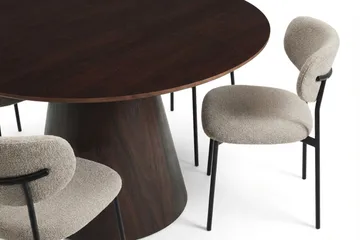 Siena Matgrupp runt 130 cm Rökt Ek med 6 Lucy Matstolar - Rökt Ek - Products - Möbler - Bord & matgrupp - Matgrupp
