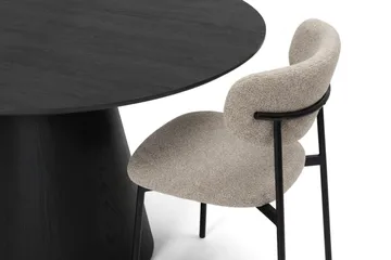 Siena Matgrupp runt 130 cm Svart med 6 Lucy Matstolar - Svart - Products - Möbler - Bord & matgrupp - Matgrupp