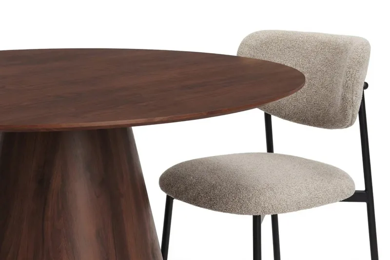 Siena Matgrupp runt 150 cm Valnöt med 6 Lucy Matstolar - Valnöt - Products - Möbler - Bord & matgrupp - Matgrupp
