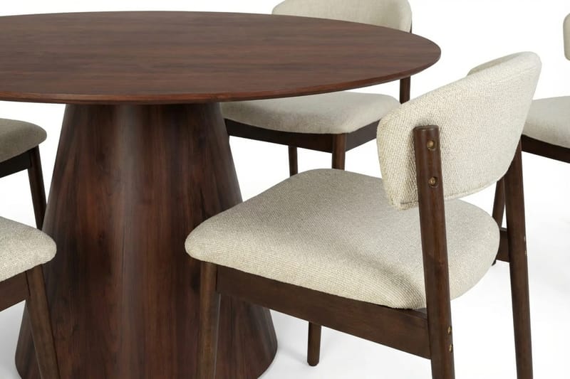 Siena Matgrupp runt 150 cm Valnöt med 6 Nala Matstolar - Valnöt - Products - Möbler - Bord & matgrupp - Matgrupp