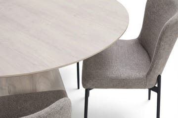 Siena Matgrupp runt 150 cm Vitlaserad med 6 Elsie Matstolar - Vitlaserad/Ljusgrå - Products - Möbler - Bord & matgrupp - Matgrupp