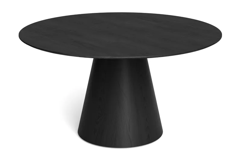 Siena Stort Matbord Runt 150cm Fanér, Svart