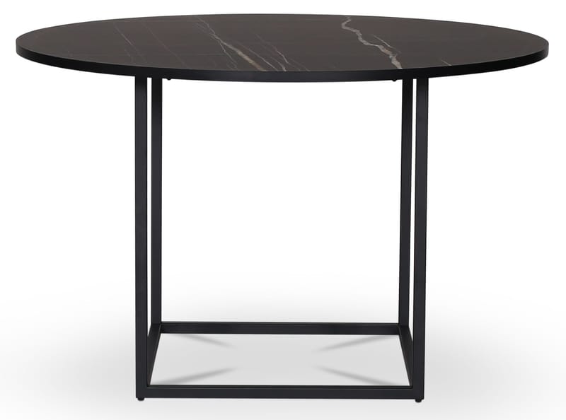 Sintorp runt matbord Ø115 cm - Svart marmor (Exklusivt laminat), Svart marmorlaminat